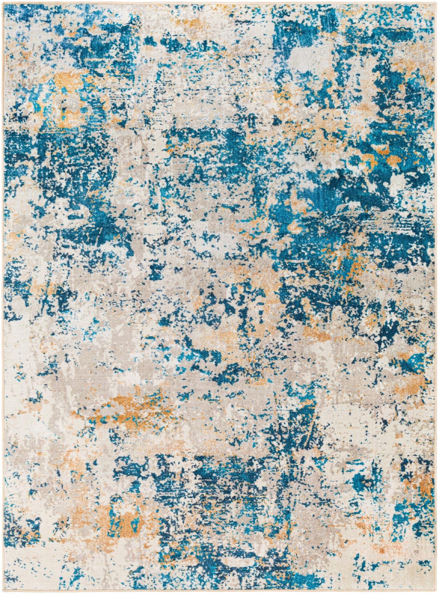 Mark&Day Washable Area Rugs, 8x10 Ulen Modern Teal Area Rug (7'10" x 10'6")