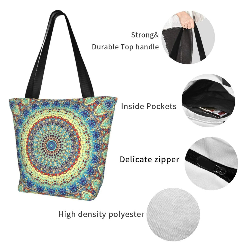 Lukts Round Mandala1 Tote Bag,Shoulder Bag Women'S Hobos Handbags Large Capacity Shopping Bag