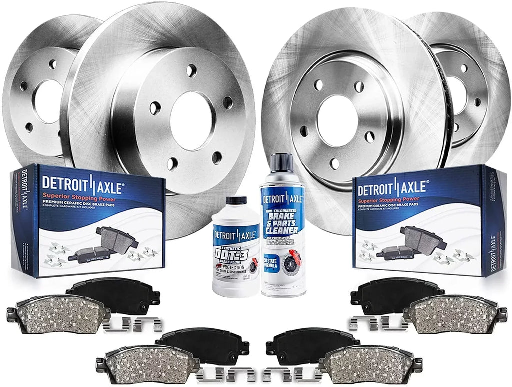 Detroit Axle - Brake Kit for 2007-2013 Nissan Altima Disc Brake Rotors 2007 2008 2009 2010 2011 2012 2013 Ceramic Brakes Pads Replacement: 11.65" inch Front Rotor and 11.46" inch Rear Rotor