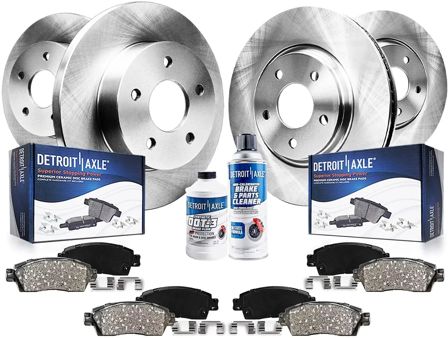 Detroit Axle - Brake Kit for 2007-2013 Nissan Altima Disc Brake Rotors 2007 2008 2009 2010 2011 2012 2013 Ceramic Brakes Pads Replacement: 11.65" inch Front Rotor and 11.46" inch Rear Rotor