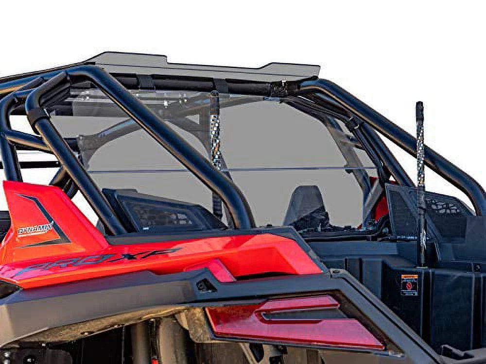 SuperATV Heavy Duty Dark Tinted Non|Scratch Resistant Rear UTV Windshield for 2020+ Polaris RZR PRO XP 4 (4 Seater)|Made in USA|Eliminates suction from front windshield|RWS-P-PROXP4-71