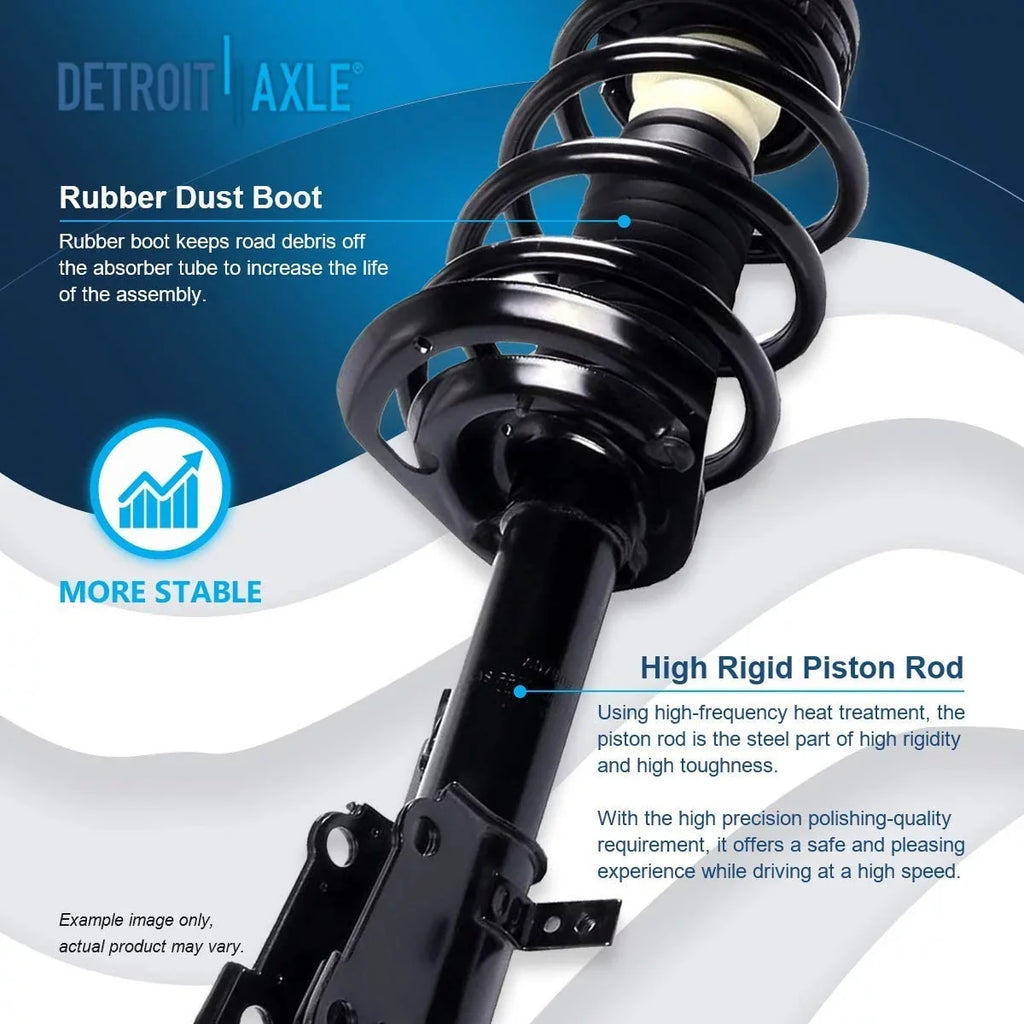 Detroit Axle - Front Struts for V6 2009-2019 Dodge Journey Complete 2 Struts w/Coil Spring 2010 2011 2012 2013 2014 2015 2016 2017 2018 Replacement Quick Install Ready Struts Assembly