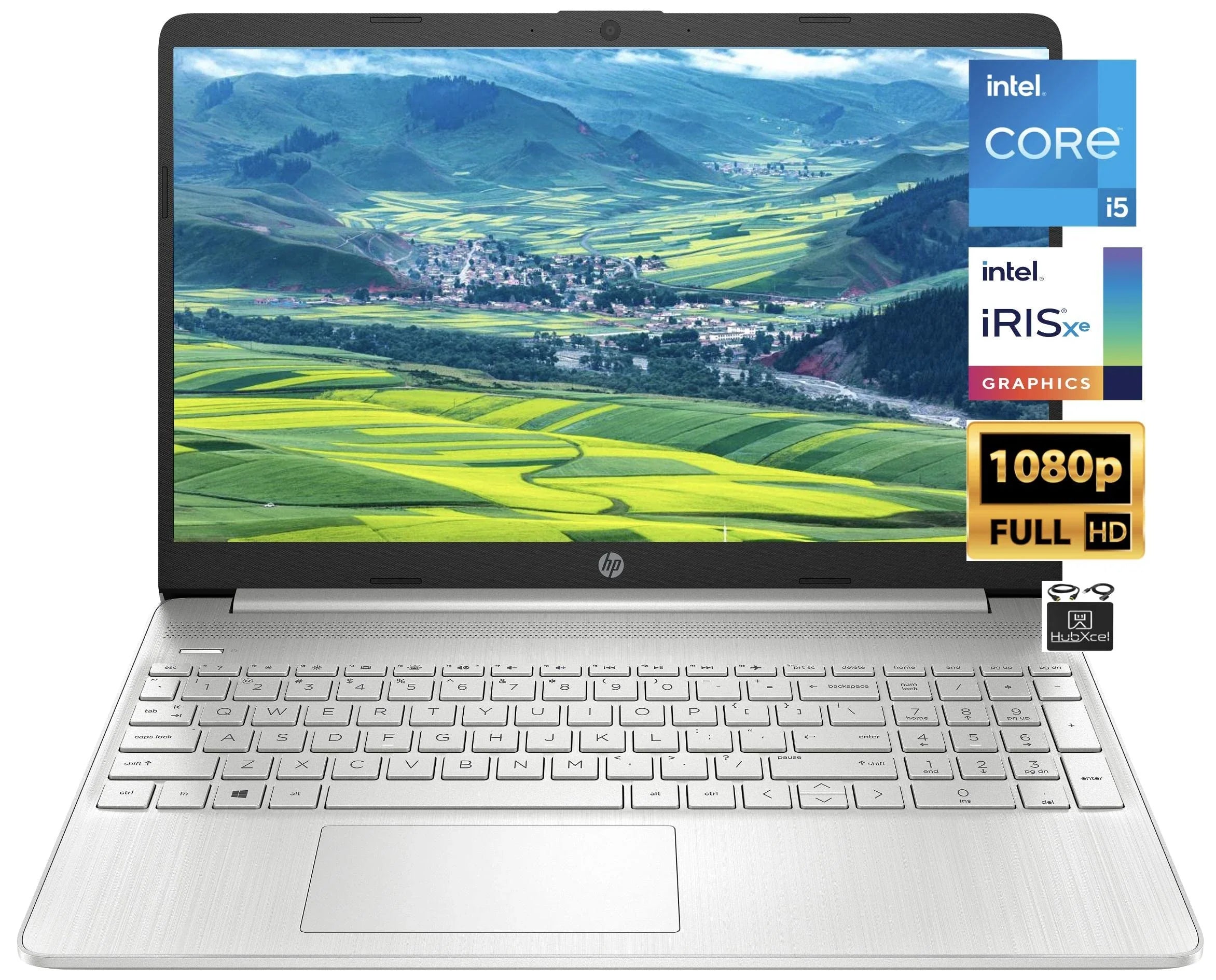 2023 Pavilion 15.6’’ FHD Screen Laptop, Quad Core Intel i5-1135G7 (Upto 4.2GHz), 8GB RAM, 512GB SSD, Iris Xe Graphics HD Webcam, WiFi 6, Bluetooth, Long Hour Battery, Windows 11+HubxcelAccessory