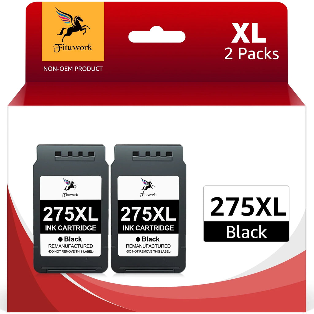 PG-275XL Black Ink Cartridge for  PG-275/CL-276 Ink Cartridge Black and Color Multi Pack use with  PIXMA TS3500 TS3520 TS3522 TR4720 TR4700 Printers(Black, 2 Pack)