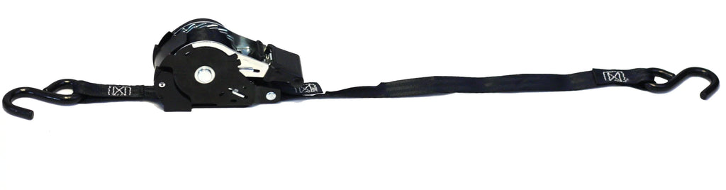 Auto Retract NO-RATCHETING Ratchet Straps | 1" x 12' Retractable Ratchet Straps with Coated S Hook Tiedowns for Motorcycles, ATVs, Bikes: Tight & Secure Pickup Trailer Tie-Down - 20 Pack