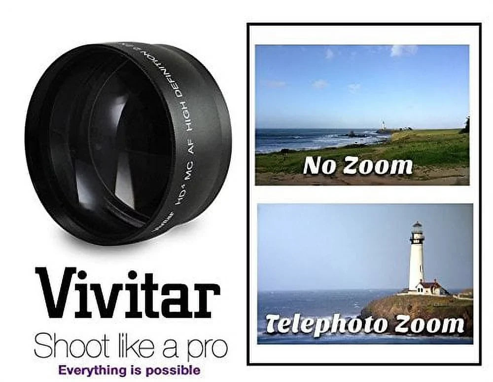 2-Pcs Hi Def Telephoto & Wide Angle Lens Kit For FujiFilm X-A5 (52mm)
