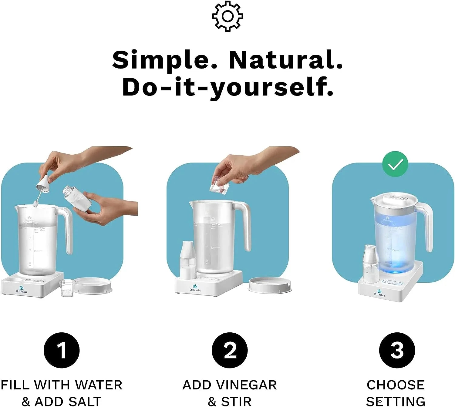 DH Lifelabs | Aaira Surface Multi - Purpose Cleaning & Disinfectant HOCL Generator | Eliminates 99.9% of Germs | Odor Eliminator Mold Mildew Pets Smoking | Create Household Cleaner Supplies at Home