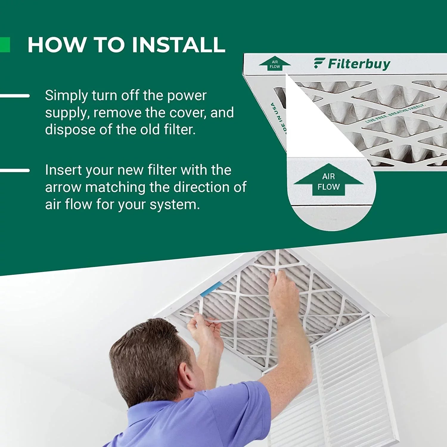 Filterbuy 16x25x1 MERV 11 Pleated HVAC AC Furnace Air Filters (4-Pack)