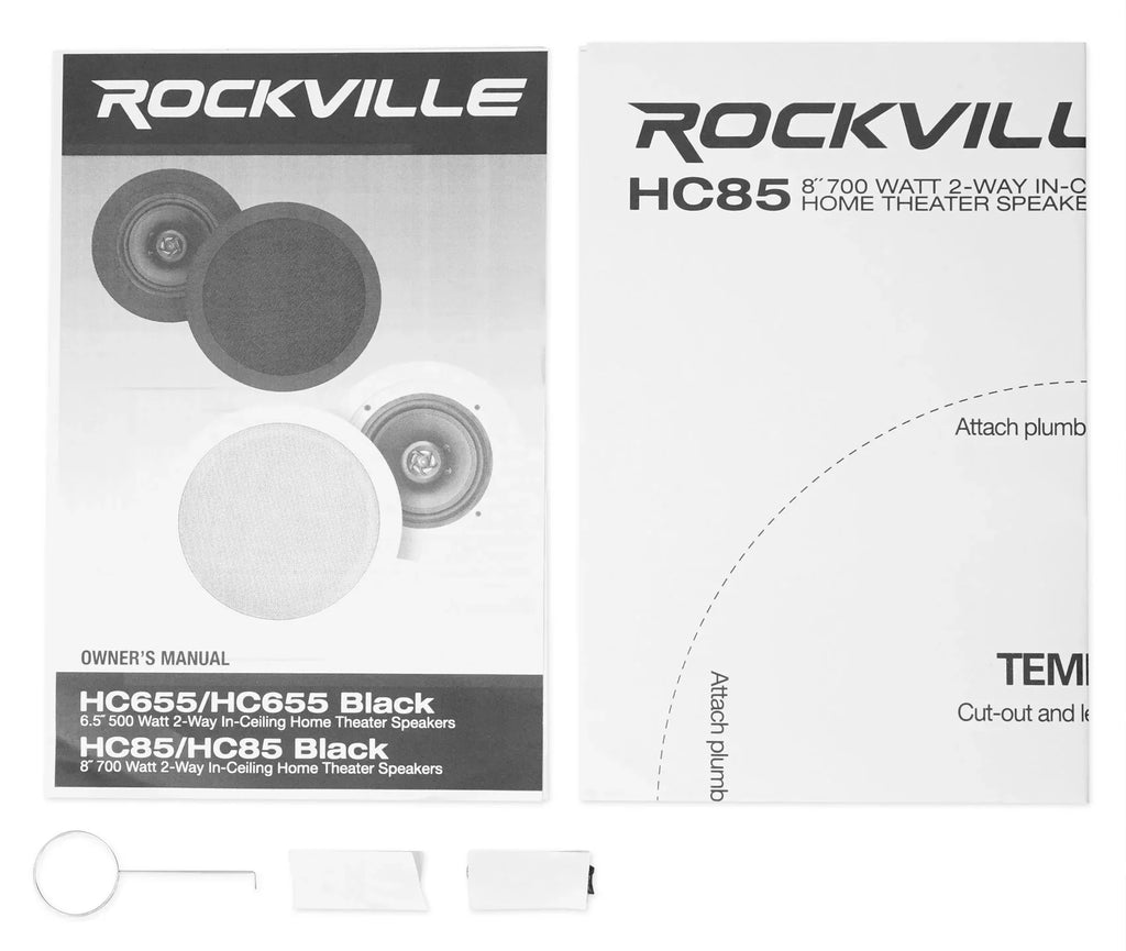 Rockville ROCK MATRIX Multi Room Home Receiver+6) Ceiling+2) Black Wall Speakers