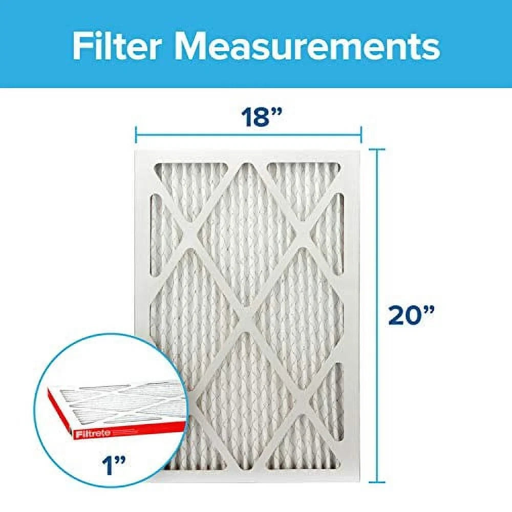 Filtrete 18x20x1, AC Furnace Air Filter, MPR 1000, Micro Allergen Defense, 6-Pack (exact dimensions 17.81 x 19.81 x 0.81)