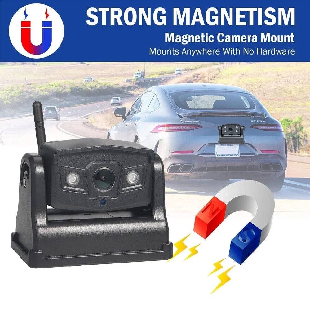 Onemayship  Magnetic WiFi Wireless Backup Camera, Front/Rear View Camera 9600mAh Battery