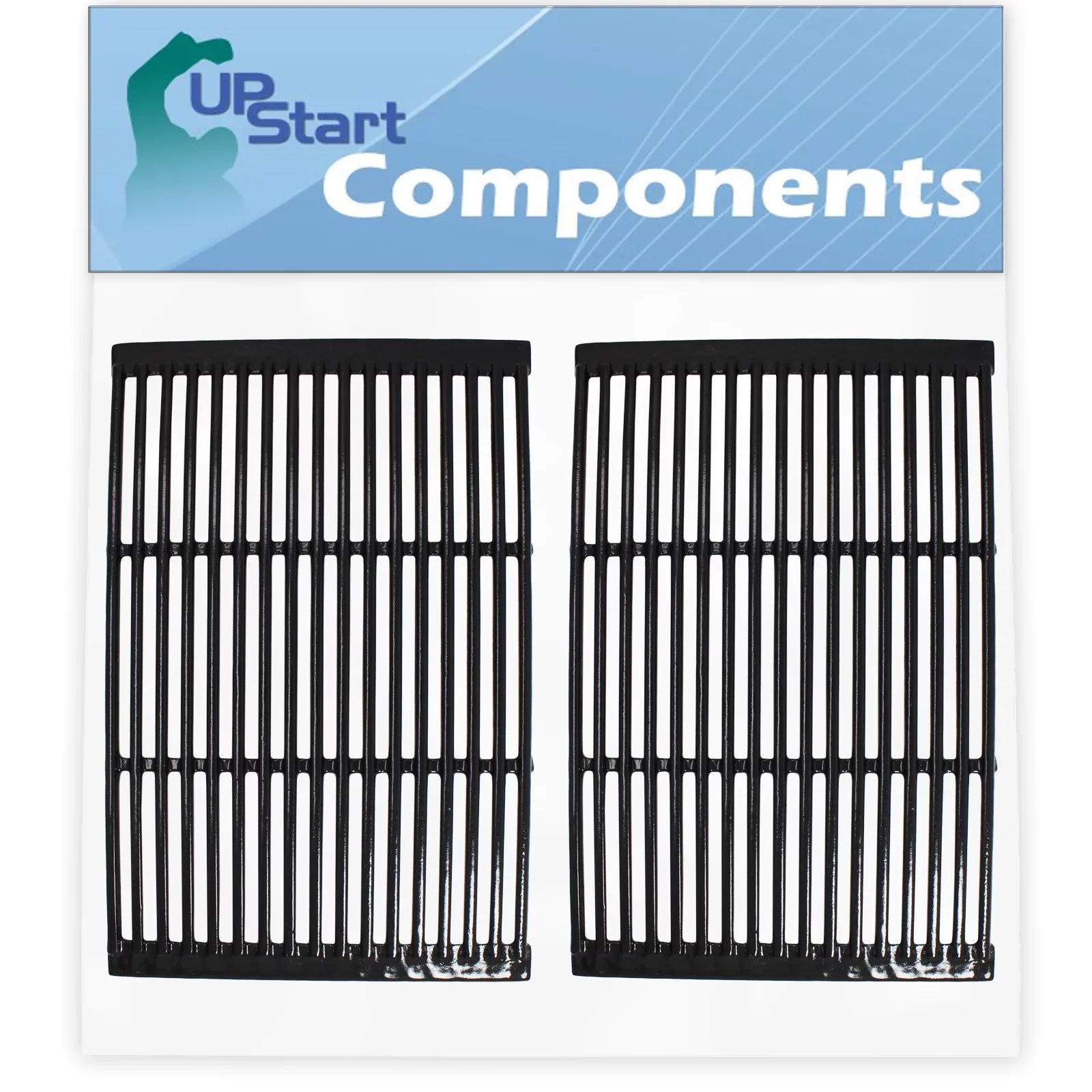 2-Pack BBQ Grill Cooking Grates Replacement Parts for Charmglow 810-8532-S - Compatible Barbeque Porcelain Enameled Cast Iron Grid 19"