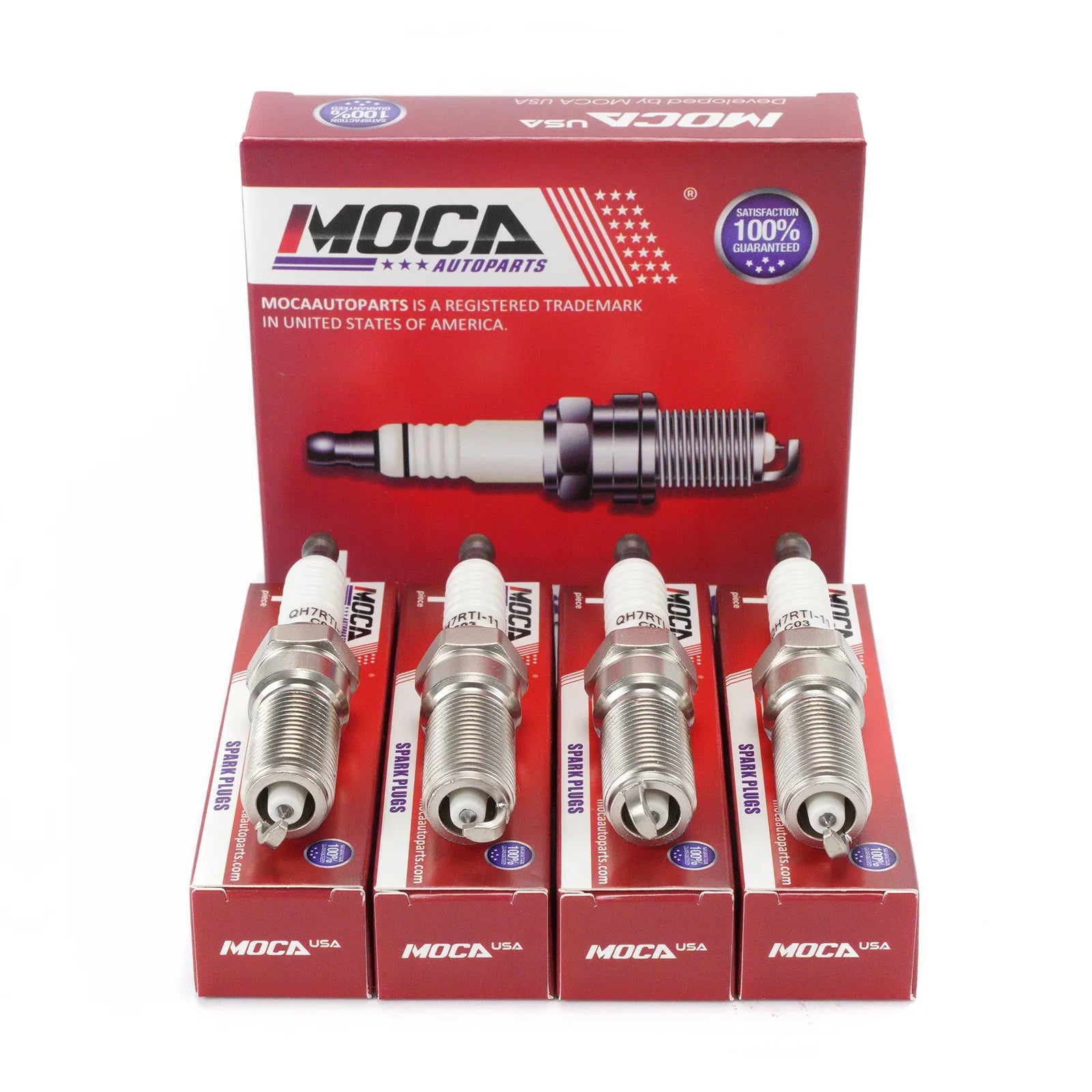 MOCA AUTOPARTS 4PCS Spark Plugs Fit for Chevrolet Cadillac Ford F150 GMC Land Rover Lincoln Mazda