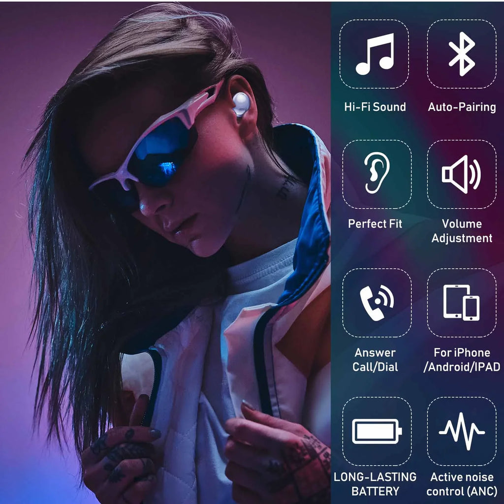 UrbanX Street Buds Pro True Bluetooth Wireless Earbuds For P8 Lite (2017) With Active Noise Cancelling (Wireless Charging Case Included) Purple