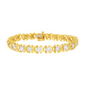 10K Yellow Gold PLatitudeed Sterling Silver 2ct TDW Diamond "XOXO" Bracelet (J-K, I1-I2)