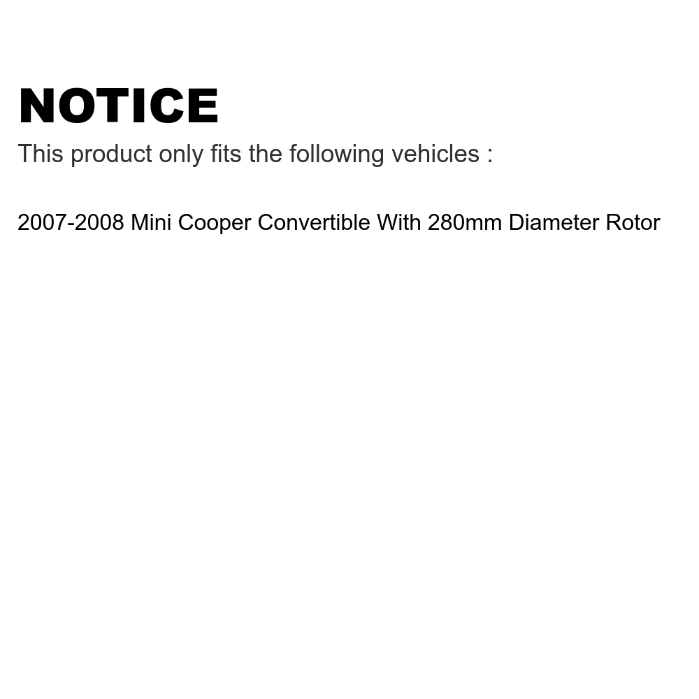 Transit Auto - Rear Coated Disc Brake Rotors And Semi-Metallic Pads Kit For 2007-2008 Mini Cooper Convertible With 280mm Diameter Rotor KGS-102310