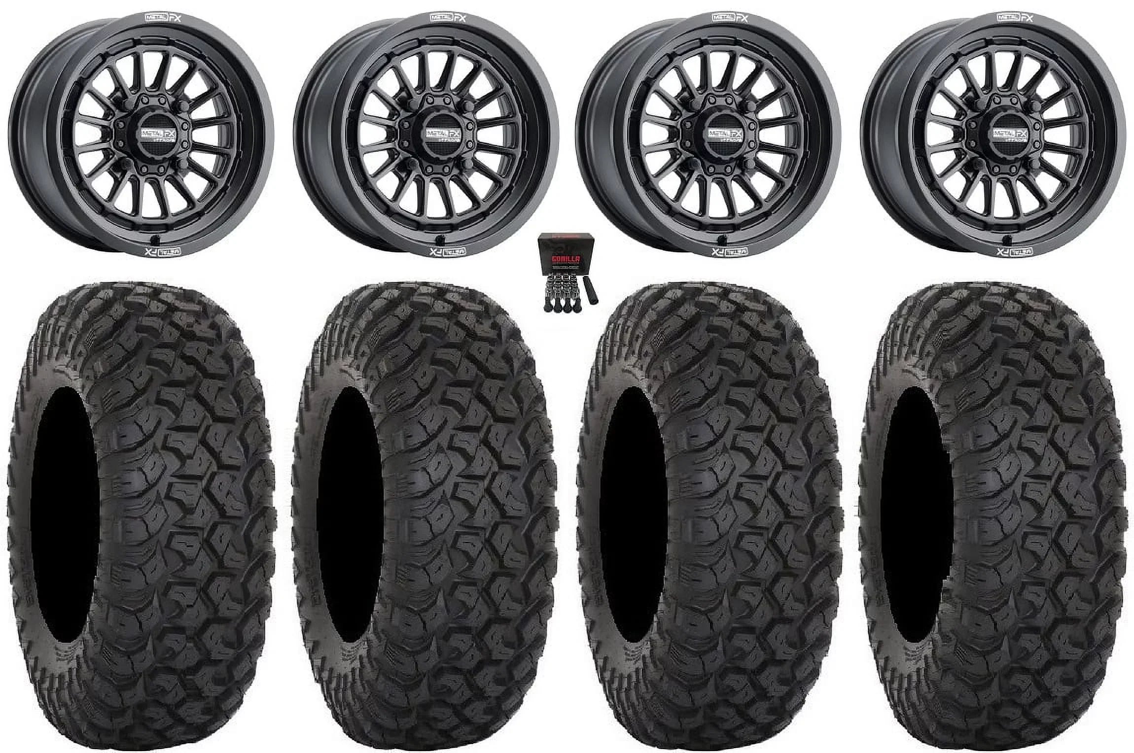 MetalFX Delta 15" Wheels Black 35" RT320 Tires Polaris RZR XP 1000 / PRO XP / Ranger XP 900/1000