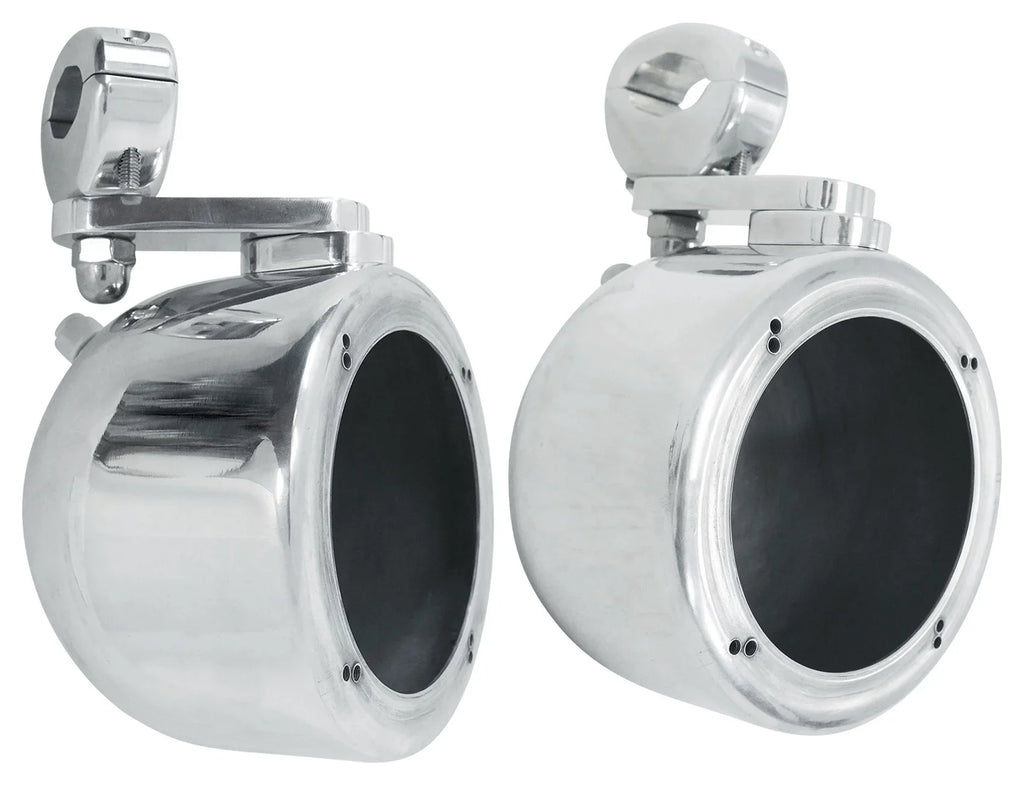 (2) Polk Audio 4" Chrome Tower Speakers+MTX 2-Channel Amp For ATV/UTVCART