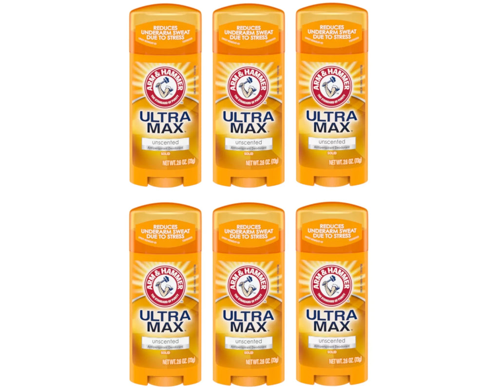 ARM & HAMMER ULTRAMAX Anti-Perspirant Deodorant Solid Unscented 2.60 oz (Pack of 6)