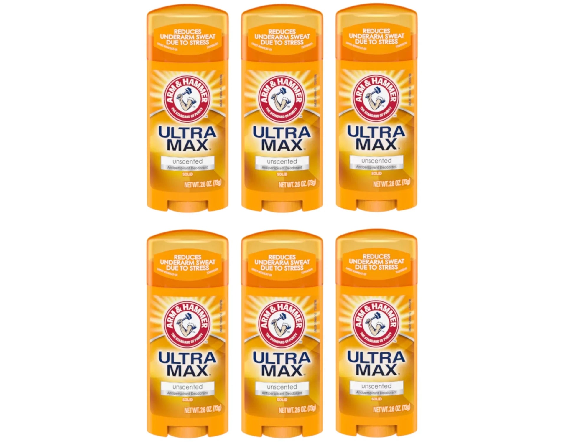 ARM & HAMMER ULTRAMAX Anti-Perspirant Deodorant Solid Unscented 2.60 oz (Pack of 6)
