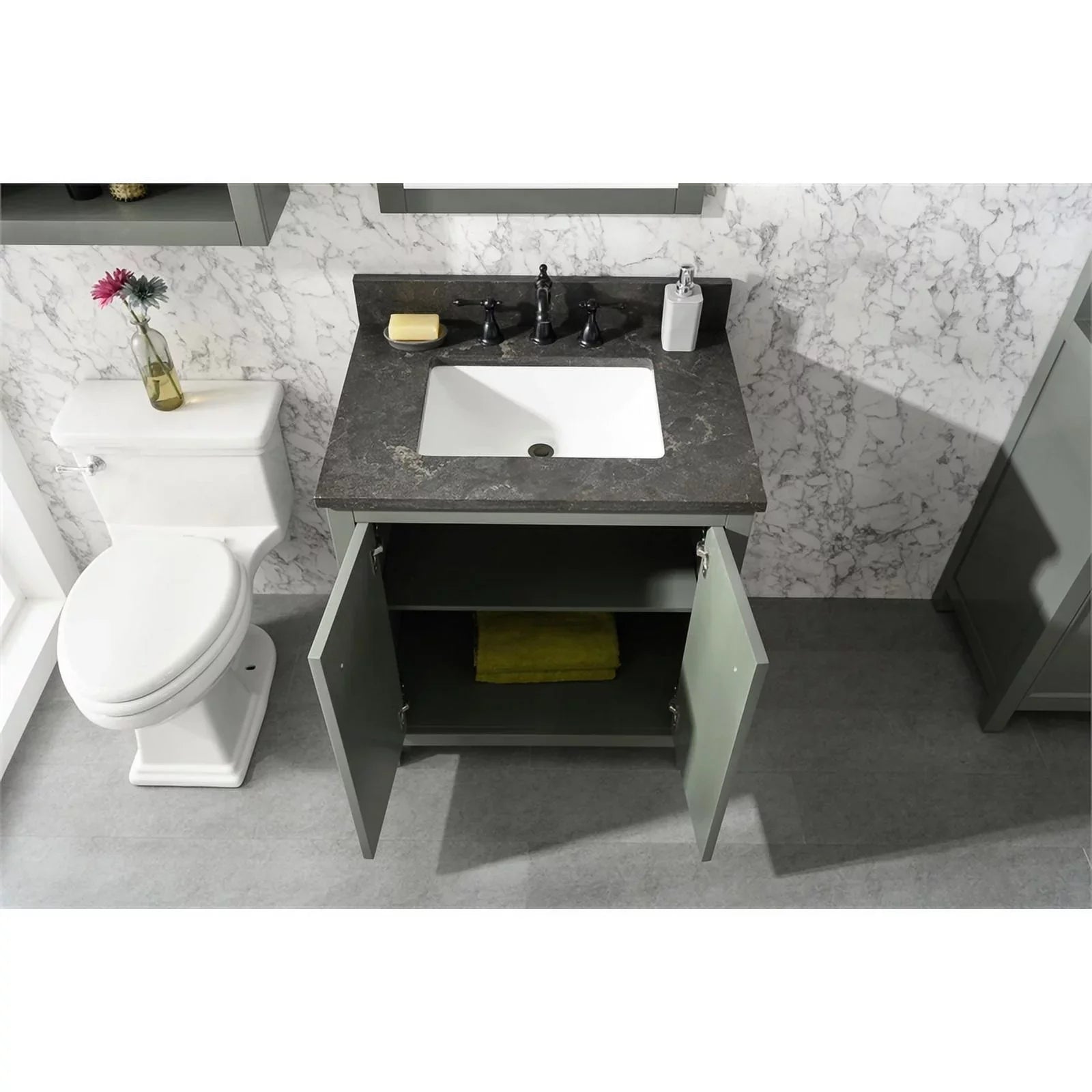 Legion Furniture 30" Contemporary MDF/Veneer Wood Sink Vanity Cabinet - Green