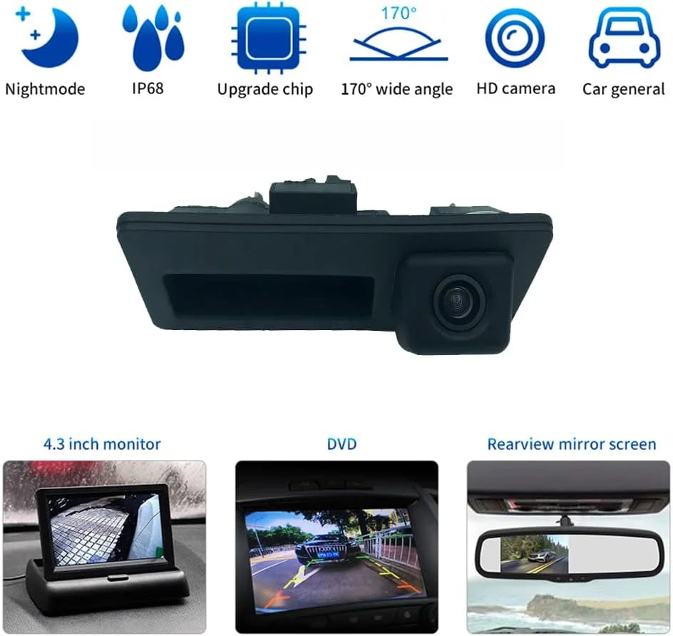 Canying Car Trunk Handle Camera Rear View HD Camera for Audi A4 A5 S5 Q3 Q5 for VW Pat Tiguan Golf Pat Touran