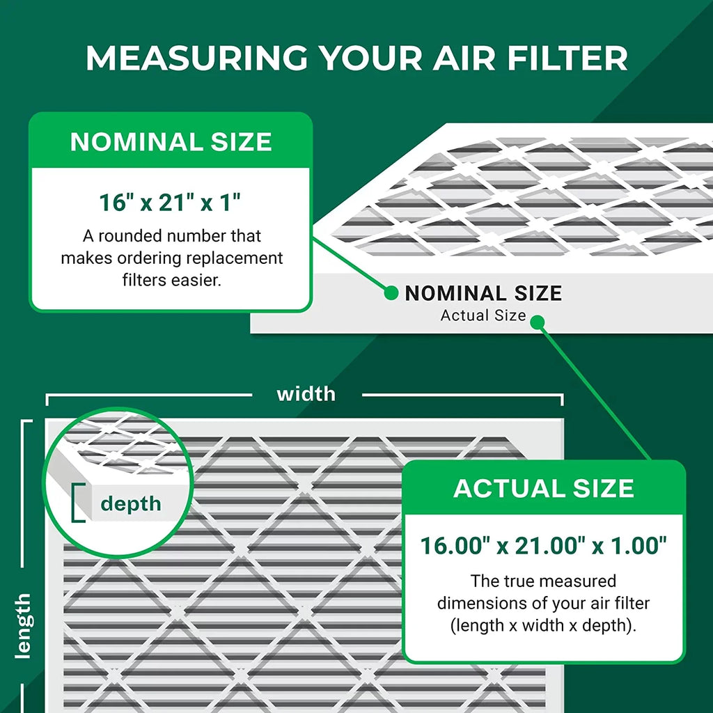 Filterbuy 16x21x1 MERV 11 Pleated HVAC AC Furnace Air Filters (4-Pack)