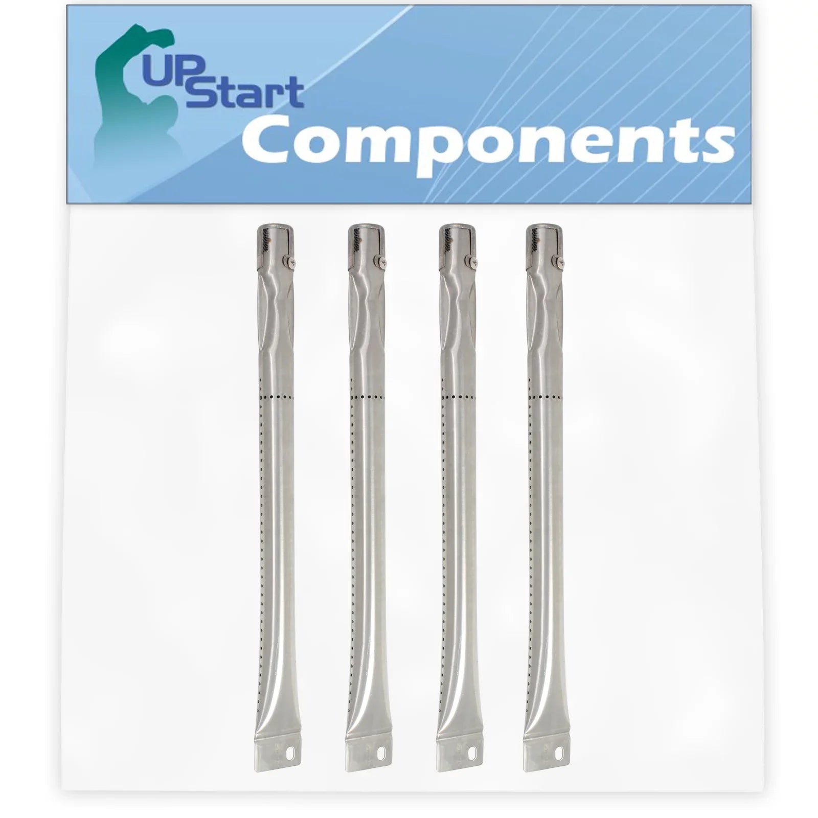 4-Pack BBQ Gas Grill Tube Burner Replacement Parts for Charmglow 810-7451-F - Compatible Barbeque Stainless Steel Pipe Burners