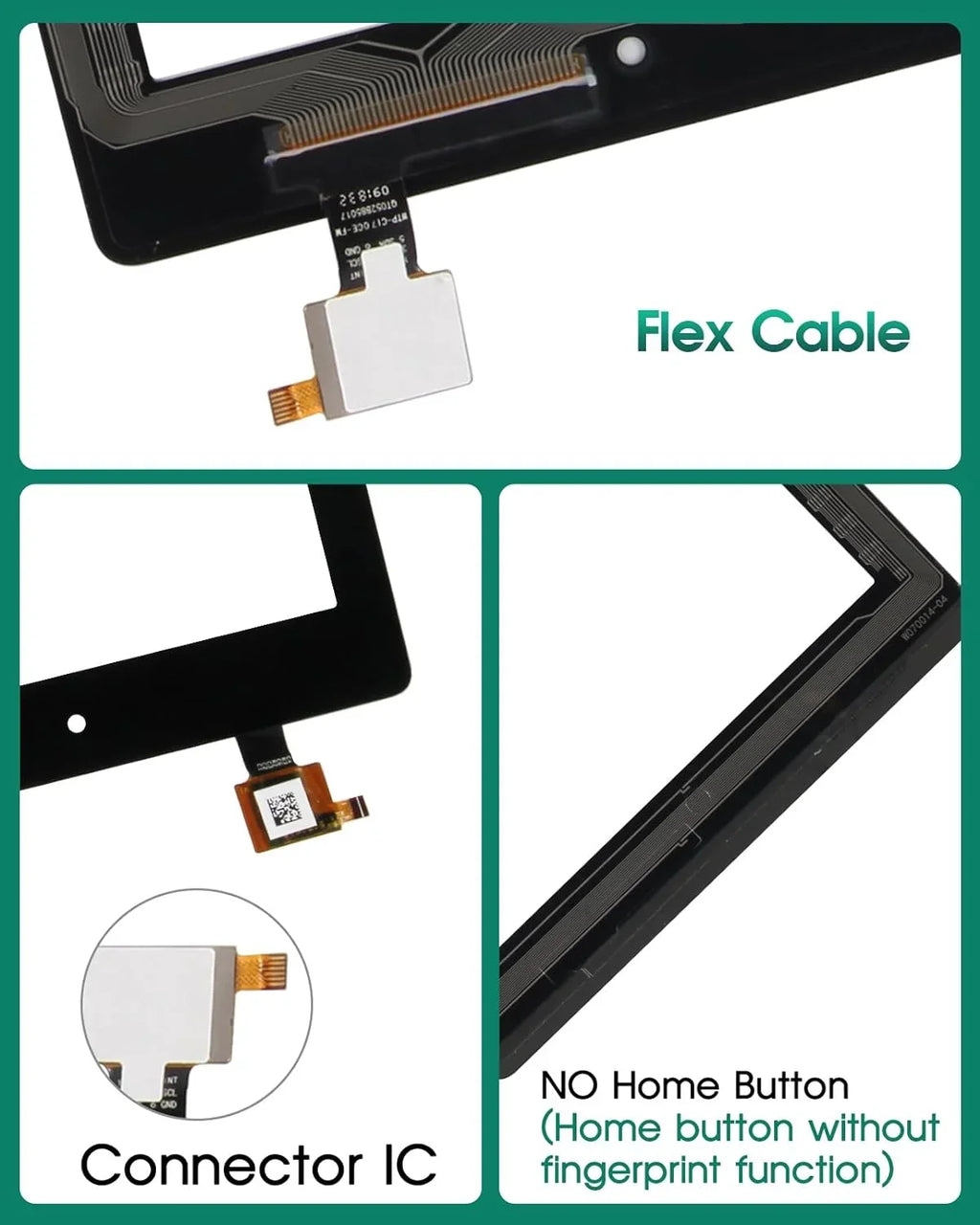 for Amazon Kindle Fire 7 (7th Generation 2017 Release SR043KL) Touch Screen Digitizer Replacement Part with Adhesive, NO LCD, NO Instructions(NOT for 5th Gen, 2015 & 7th Kids Edition)