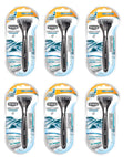 Schick Quattro Razor & Cartridges, Titanium Coated Blades, 1 Razor, 2 Cartridges (Pack of 6) + Schick Slim Twin ST for Sensitive Skin