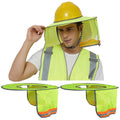 Toptie 3 Pack Hard Hat Sun Shield, Full Brim Mesh Sunshade with Visor, High Visibility Neck Shield