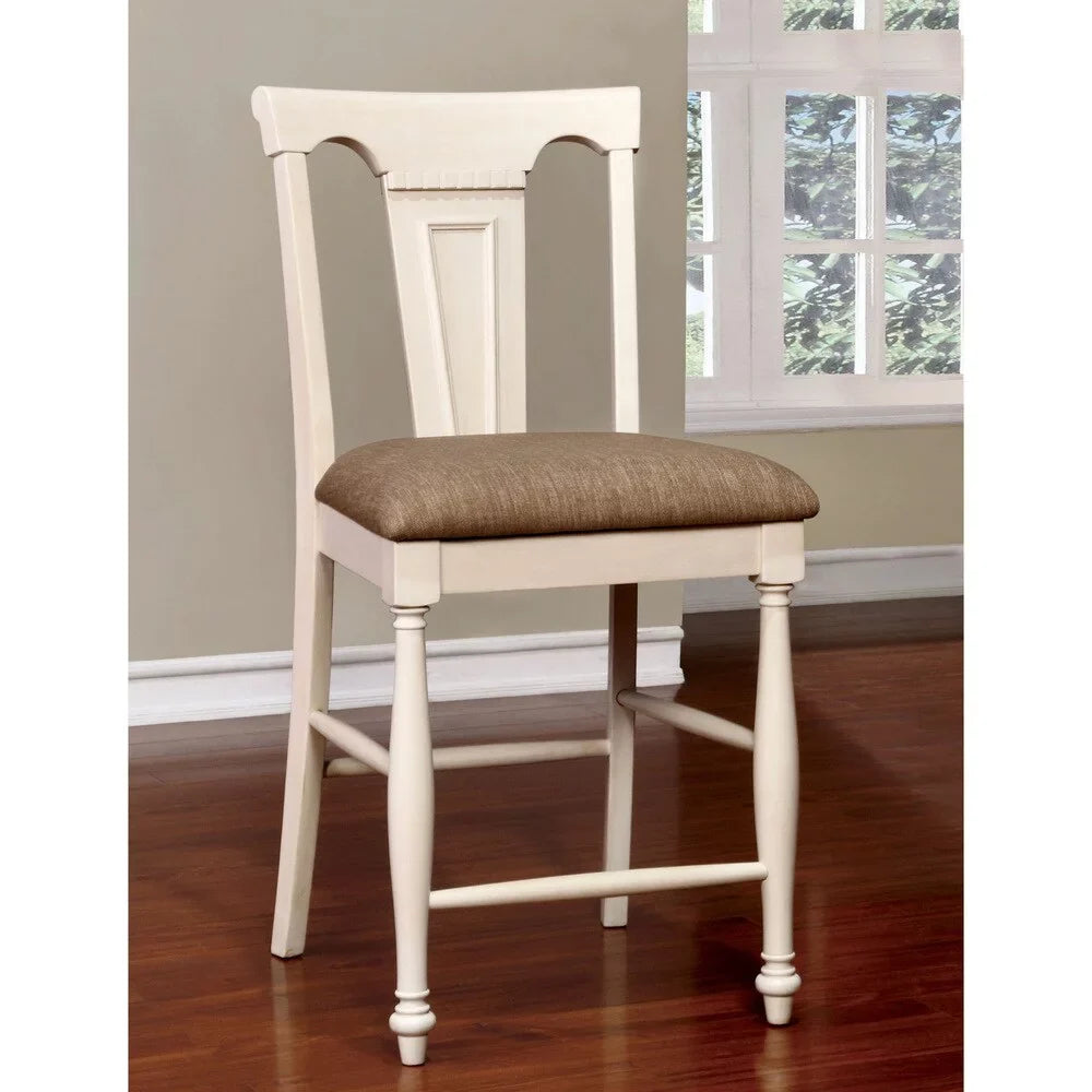 Furniture of America Kis Country Solid Wood Counter Height Chairs (Set of 2) by  White/Cherry Cherry Finish, White Finish