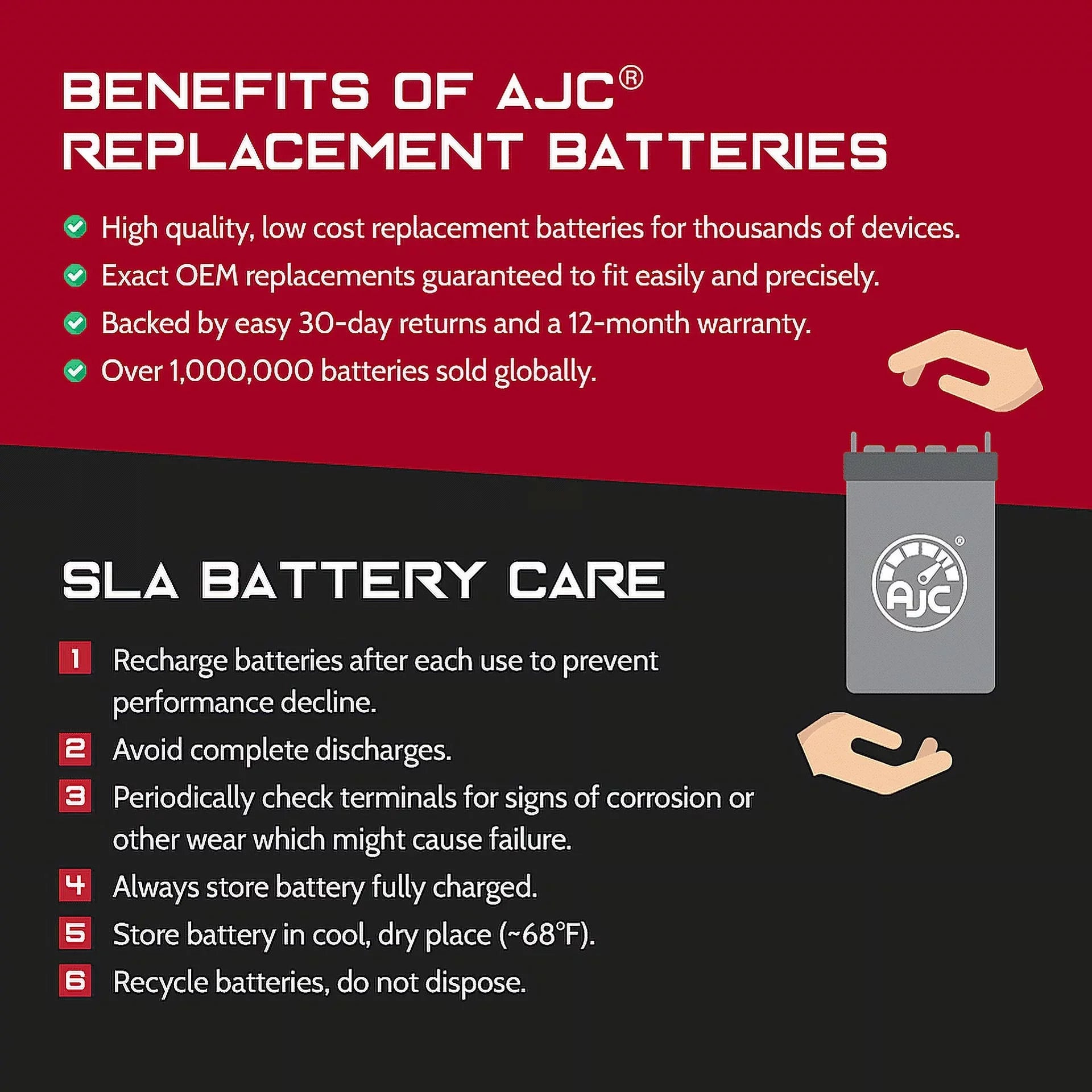 Bombardier GTx 500Ss 593CC 12V Snowmobile Replacement Battery (2005) - This Is an AJC Brand Replacement