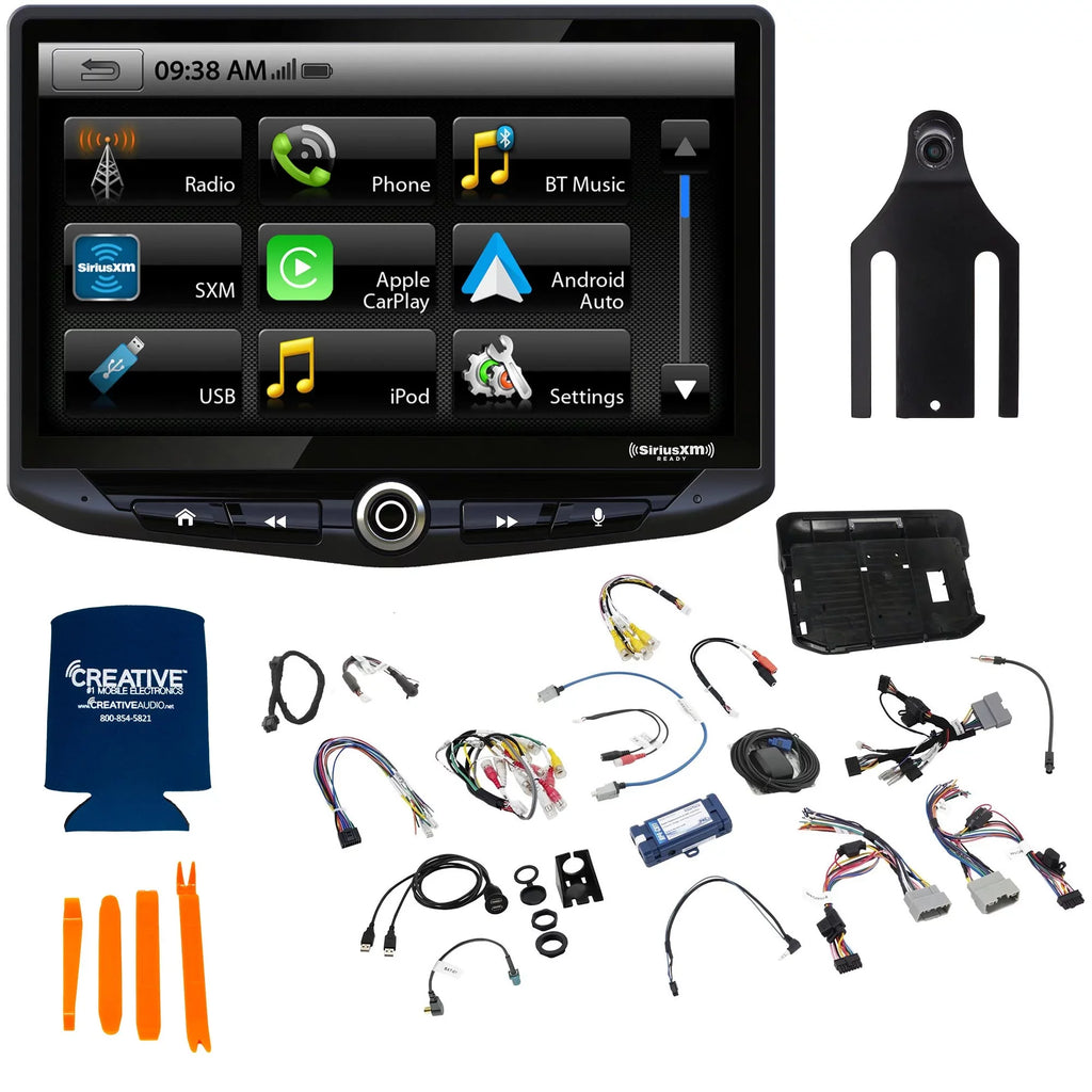 Stinger 2011-18 Wrangler JK Heigh10 10" In-dash Infotainment System with SR-JK11H Wrangler Flush-Mount Dash Kit and PCAM-JP Back Up Camera