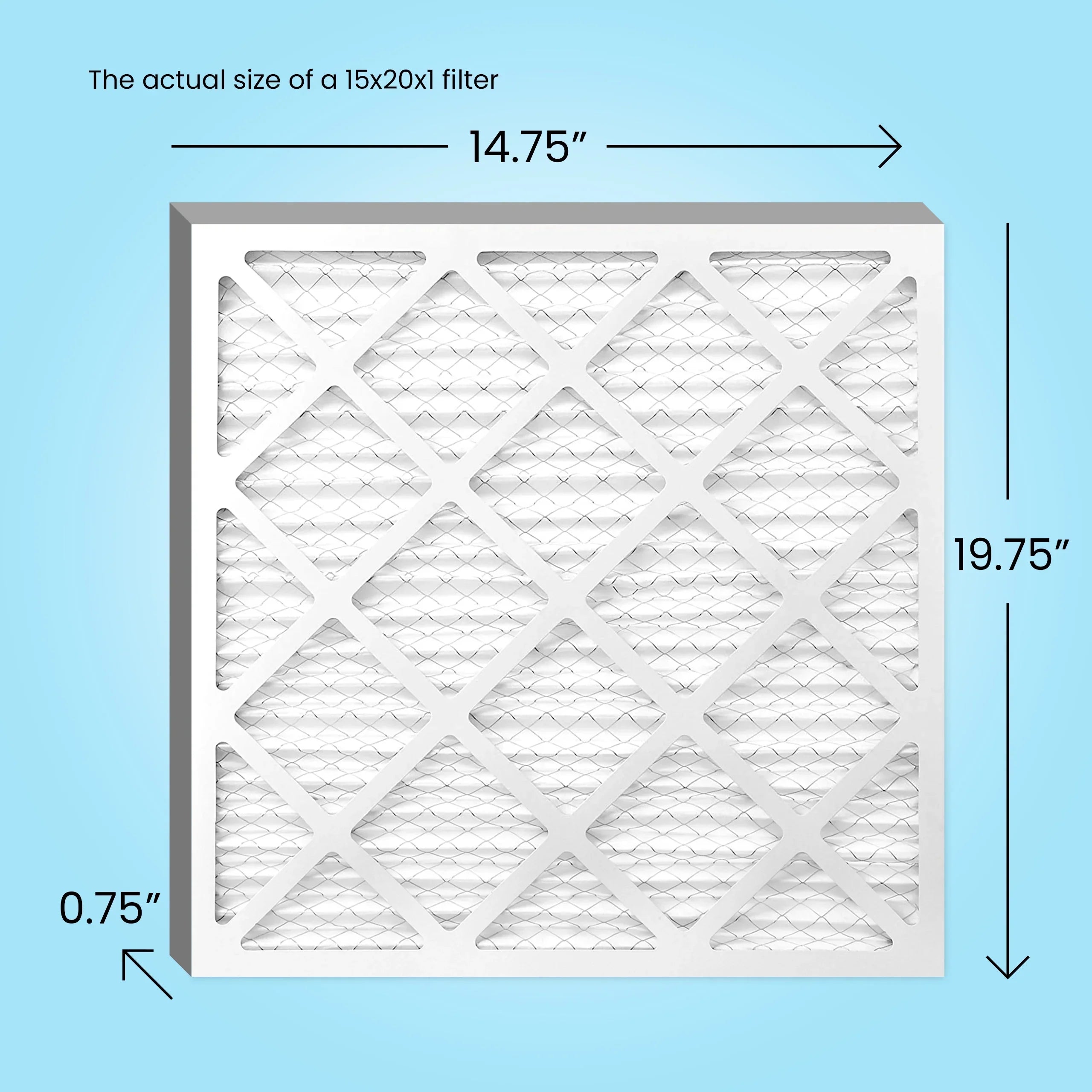 Mint Air, 15x20x1 Air Filter, MERV 13, MPR 1500, AC Furnace Air Filter, 6-Pack