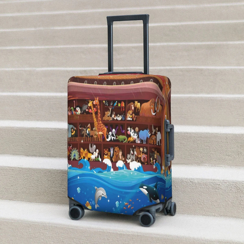 Junzan Animals On Noah'S Ark2 Print Washable Luggage Cover - Fashion Suitcase Protector Fits 18-32 Inch Luggage