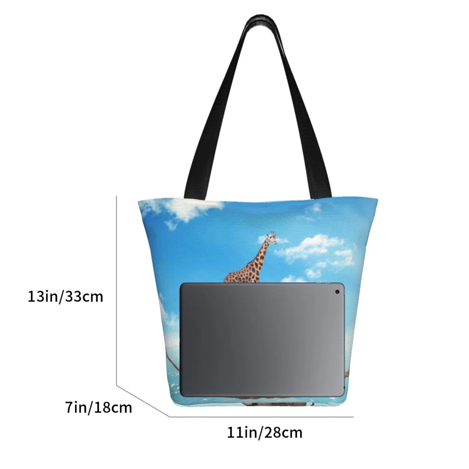 Lukts Elephant Giraffe Overcomes Fear By Walking On High Rope Tote Bag,Shoulder Bag Women'S Hobos Handbags Large Capacity Shopping Bag