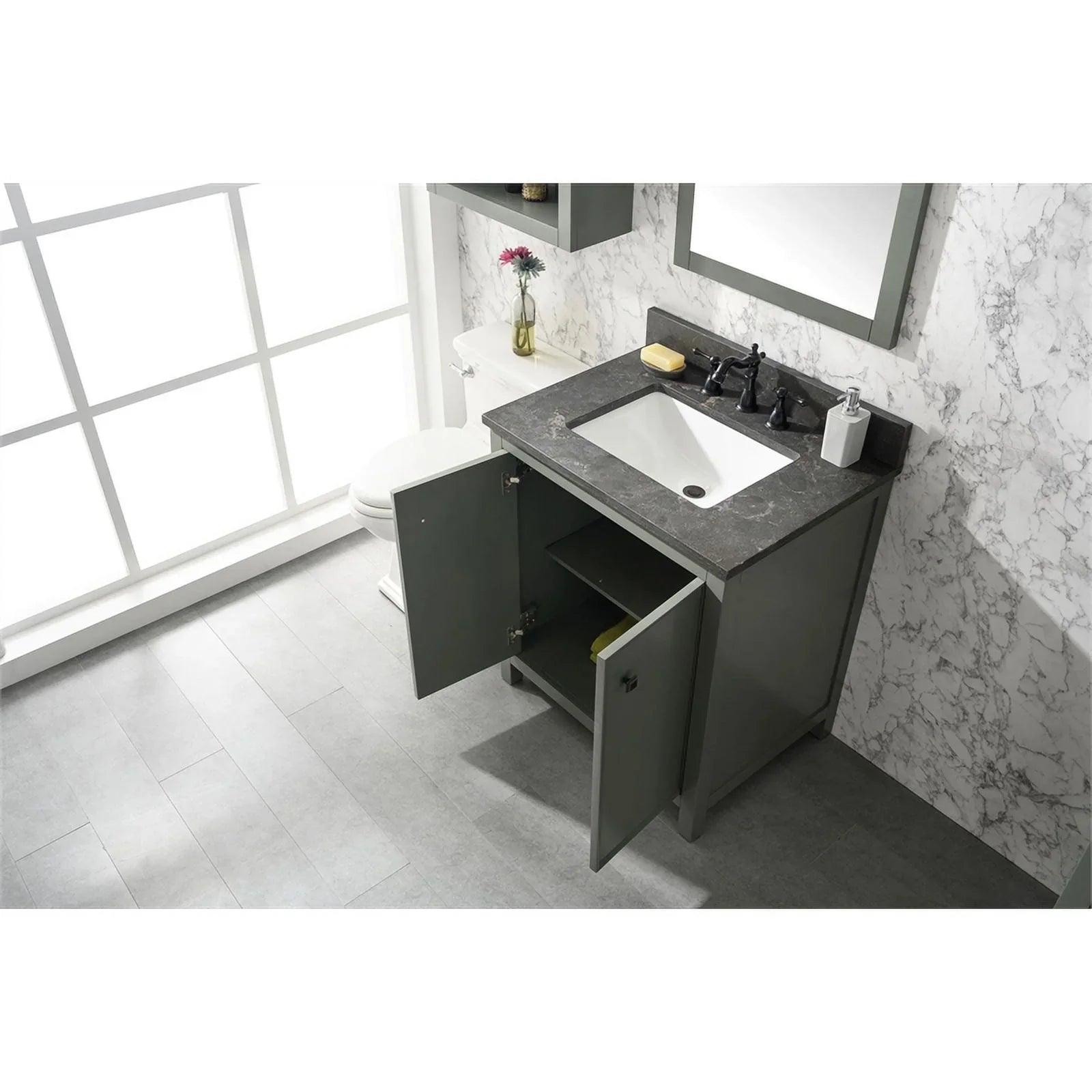 Legion Furniture 30" Contemporary MDF/Veneer Wood Sink Vanity Cabinet - Green