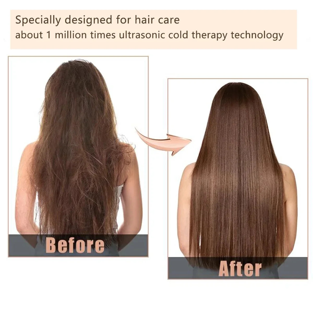 DIMUXI Ultrasonic Hair Care Iron, Professional Cold Iron Straightner, Recovers the Damaged Hair,  Wireless Portable