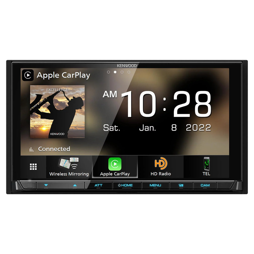 Kenwood DMX958XR eXcelon Bluetooth MultiMedia Receiver with CMOS-320LP Multi-Angle Rear View Camera with License PLatitudee Mounting