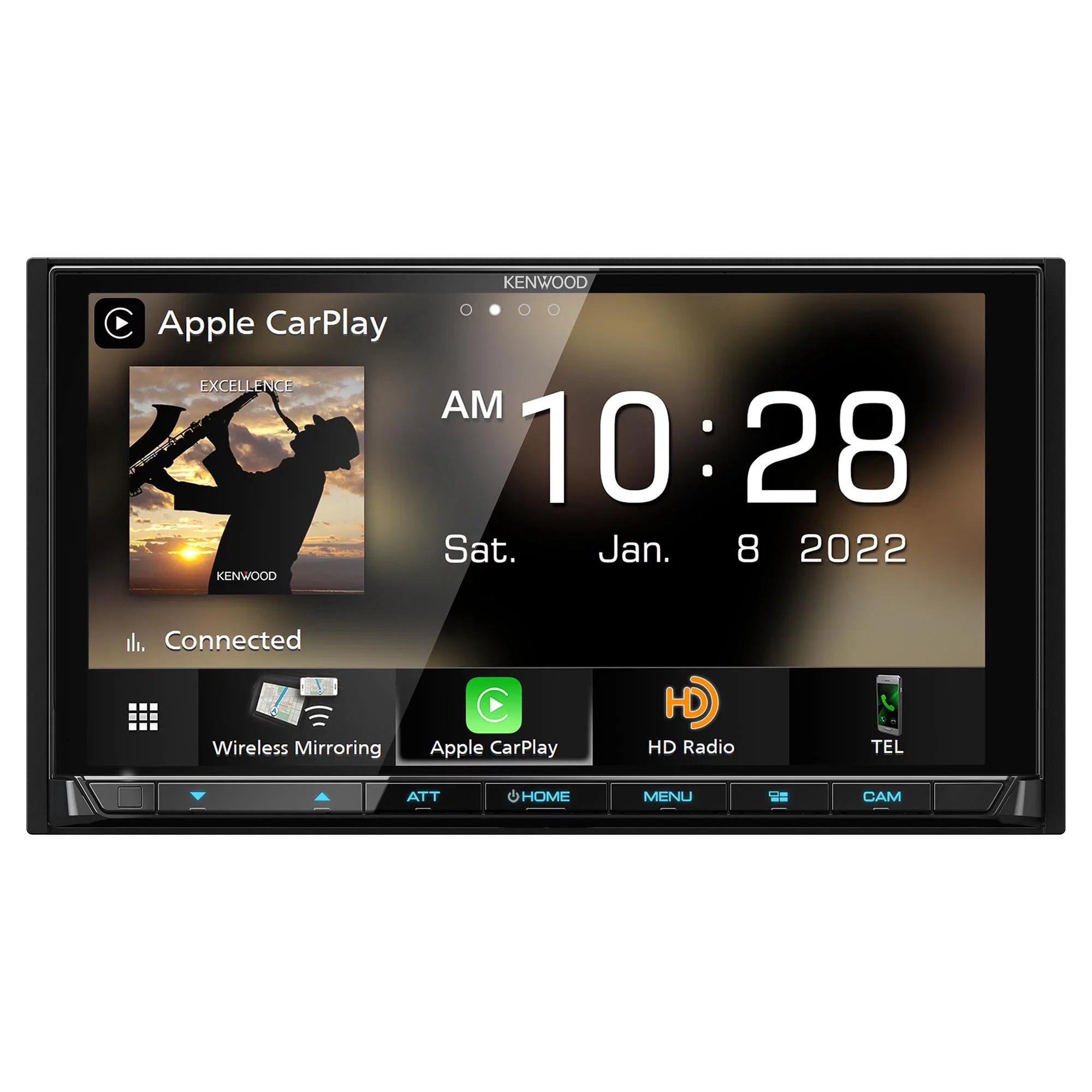 Kenwood DMX958XR eXcelon Bluetooth MultiMedia Receiver with CMOS-320LP Multi-Angle Rear View Camera with License PLatitudee Mounting