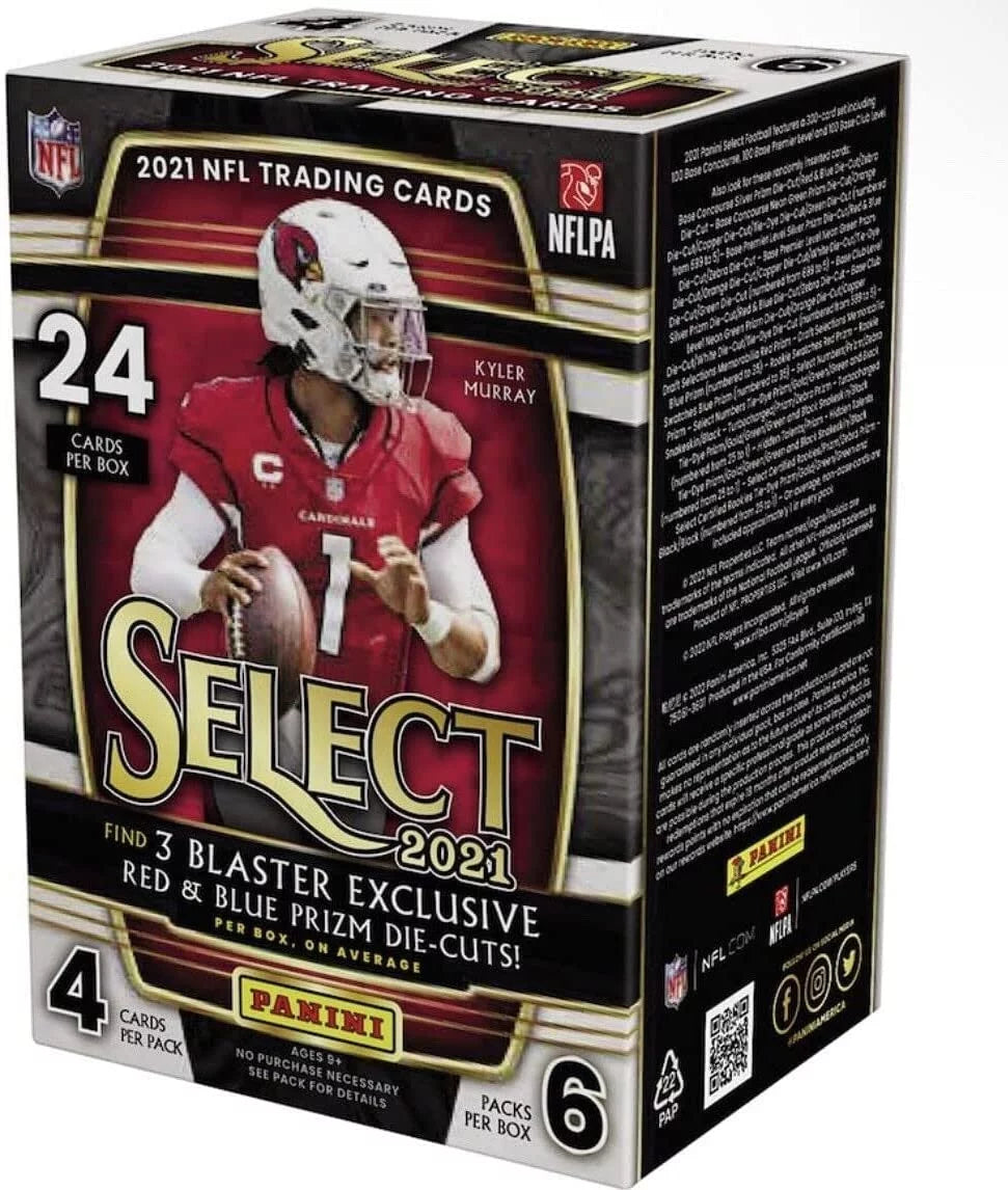 Panini 2021 NFL Trading Cards, 24 Pieces - Exclusive Red & Blue Prizm Die-Cuts
