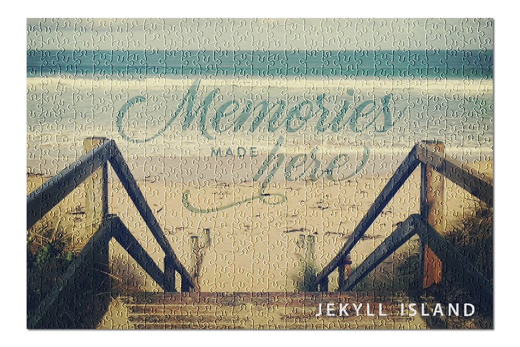 Jekyll Island, Georgia, I Love You to the Beach and Back, Sandy Staircase, Beach Sentiment (19x27 inches, Premium 500 Piece Jigsaw Puzzle for Adults and Family, Made in USA)