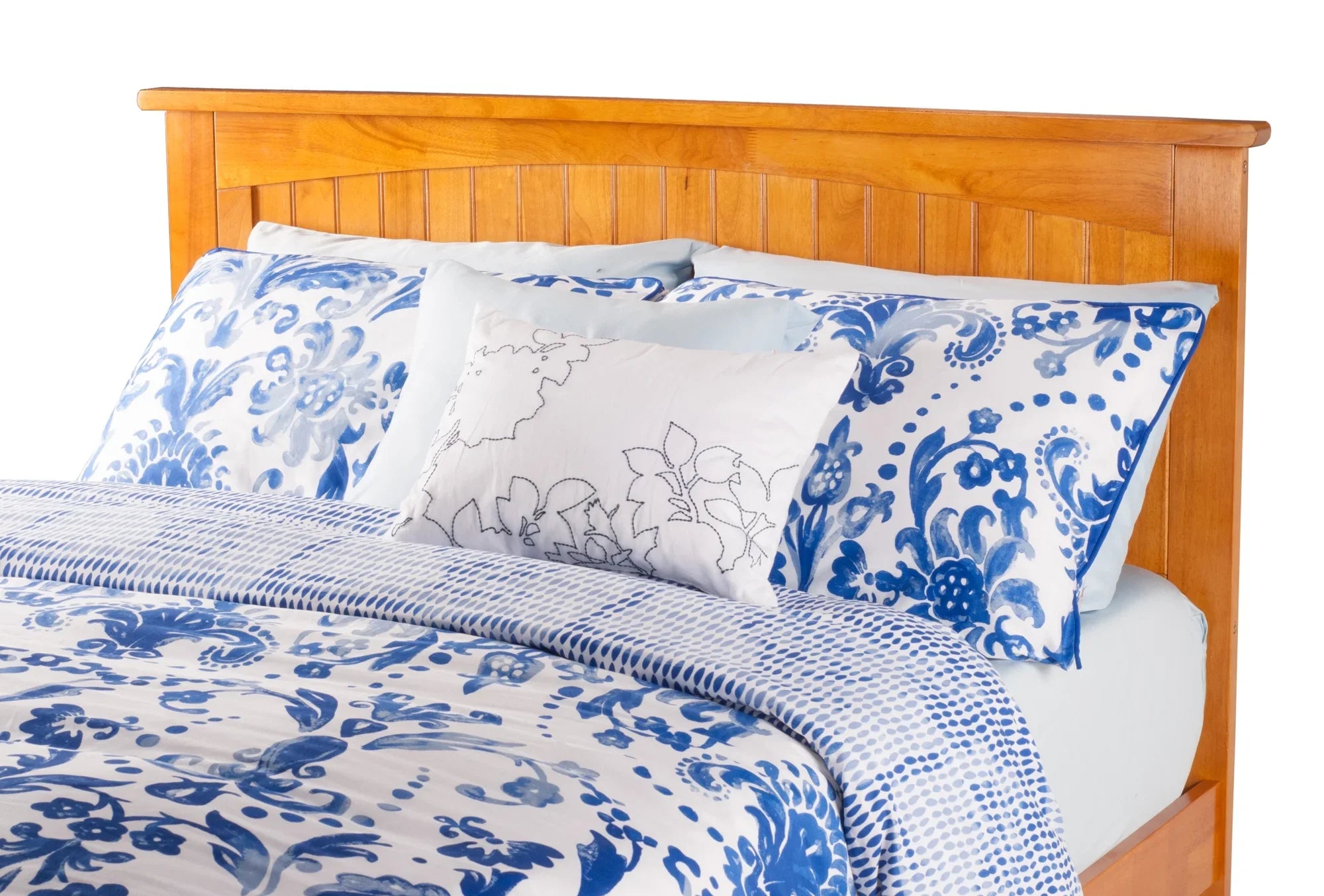 AFI Nantucket Full Size PLatitudeform Bed with Panel Footboard and Full Size Trundle in Caramel Latte