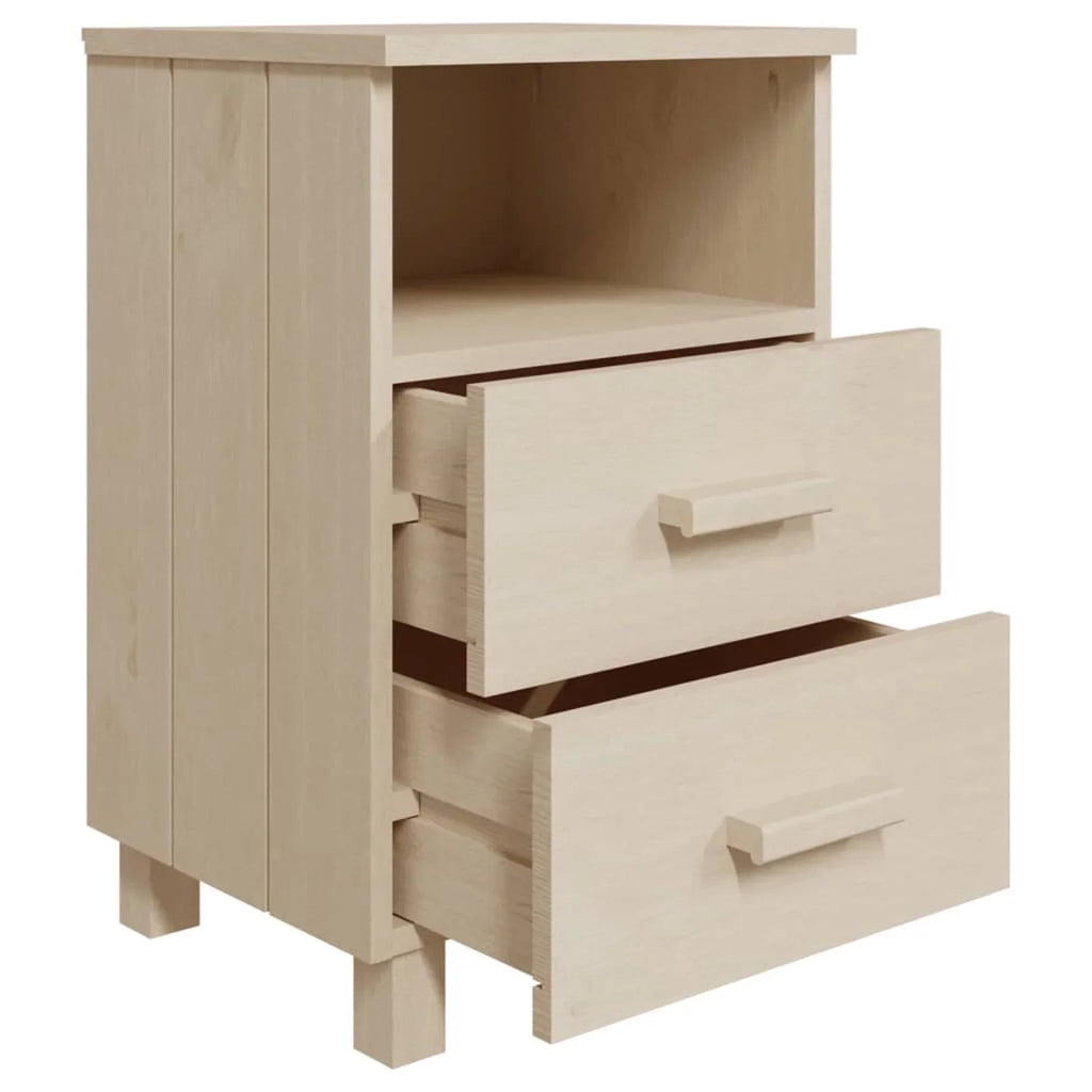 Htovila Bedside Cabinet HAMAR Honey Brown 15.7"x13.8"x24.4" Solid Wood Pine