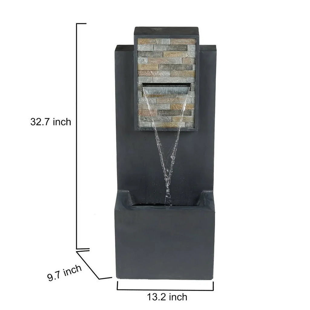 Jeco FCL186 32 in. Contemporary Finish with Rock Texture Fountain & LED Light