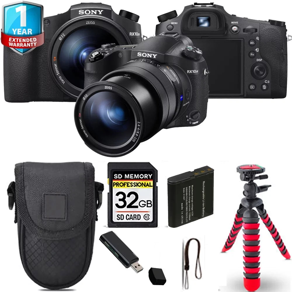Cyber-shot DSC-RX10 IV Digital Camera + Spider Tripod + Case+ 1 Yr Warranty