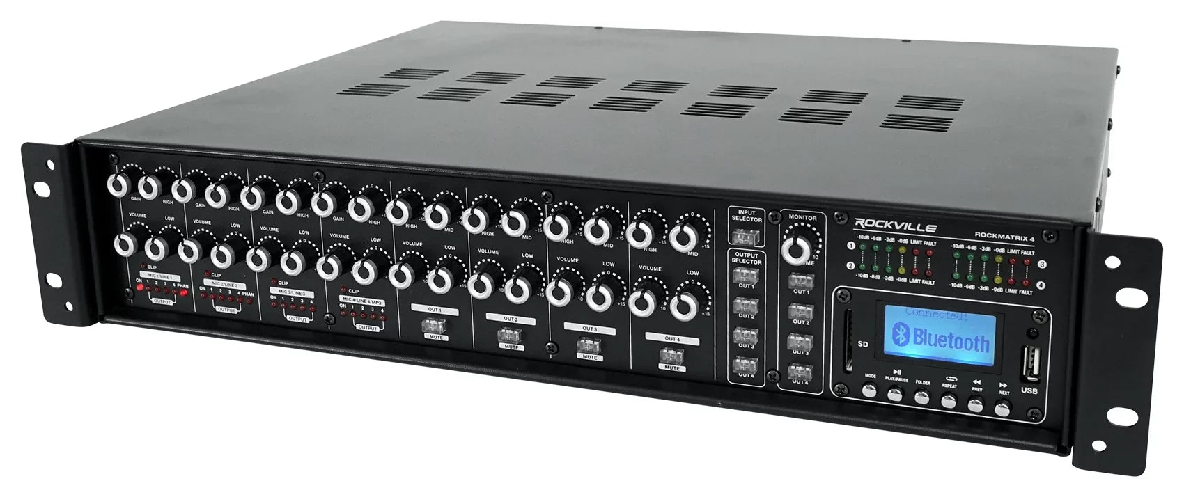 Rockville ROCK MATRIX Multi Room Home Receiver+6) Ceiling+2) Black Wall Speakers
