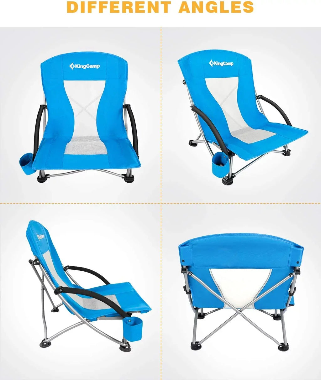 ingCamp Camping High Back Beach Chair Camping Concert Folding Chair, pack of 2