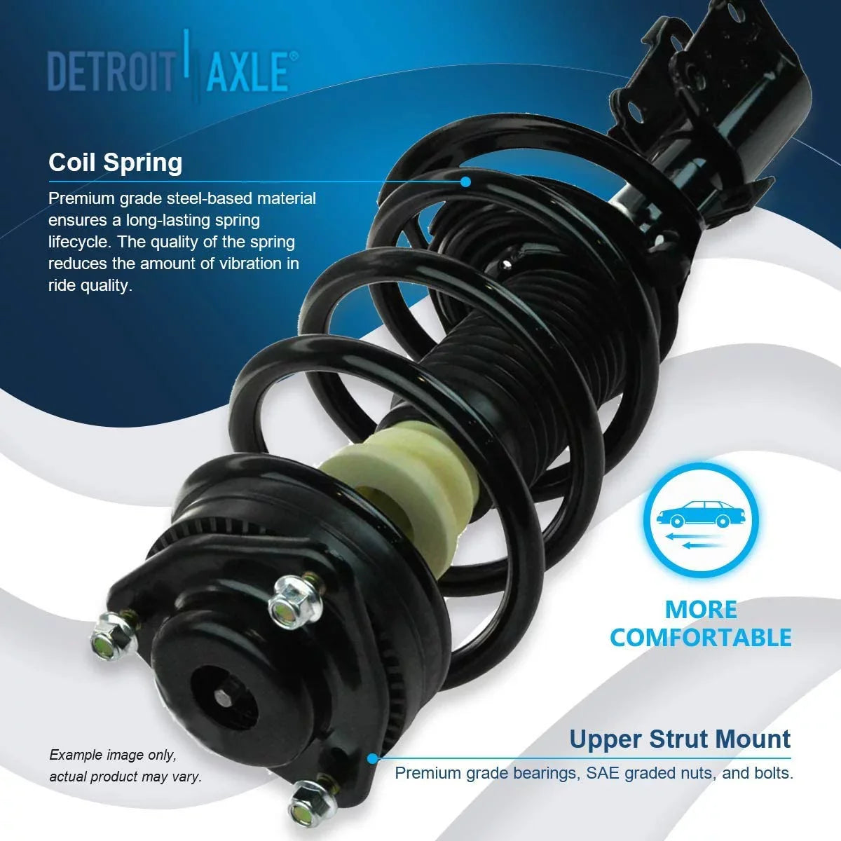 Detroit Axle - Front Struts for V6 2009-2019 Dodge Journey Complete 2 Struts w/Coil Spring 2010 2011 2012 2013 2014 2015 2016 2017 2018 Replacement Quick Install Ready Struts Assembly